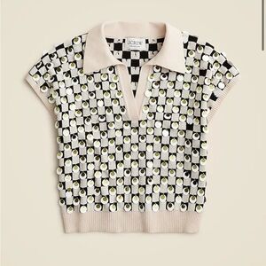 NWT J. Crew collection embellished johnny collar sweater